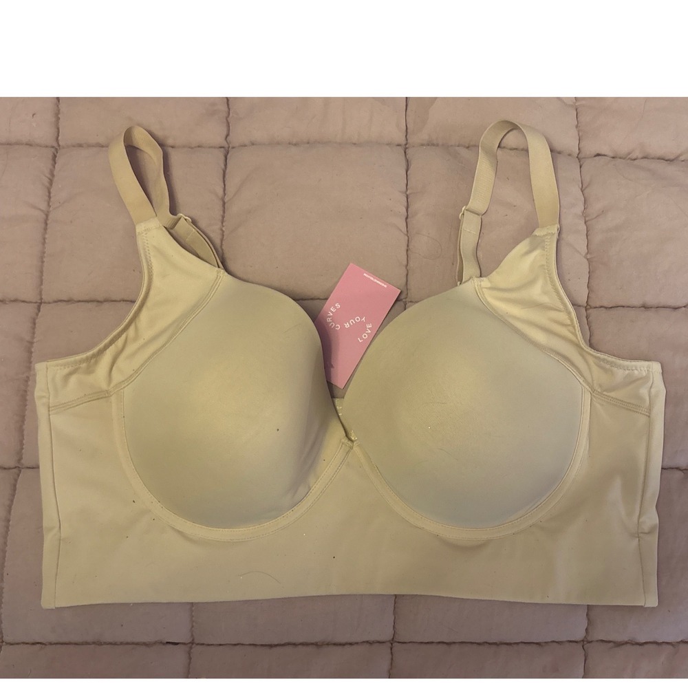 She's Waisted Nude Full Coverage‎ Bra Women's 46C/D T-Shirt Bra Smooth Cups